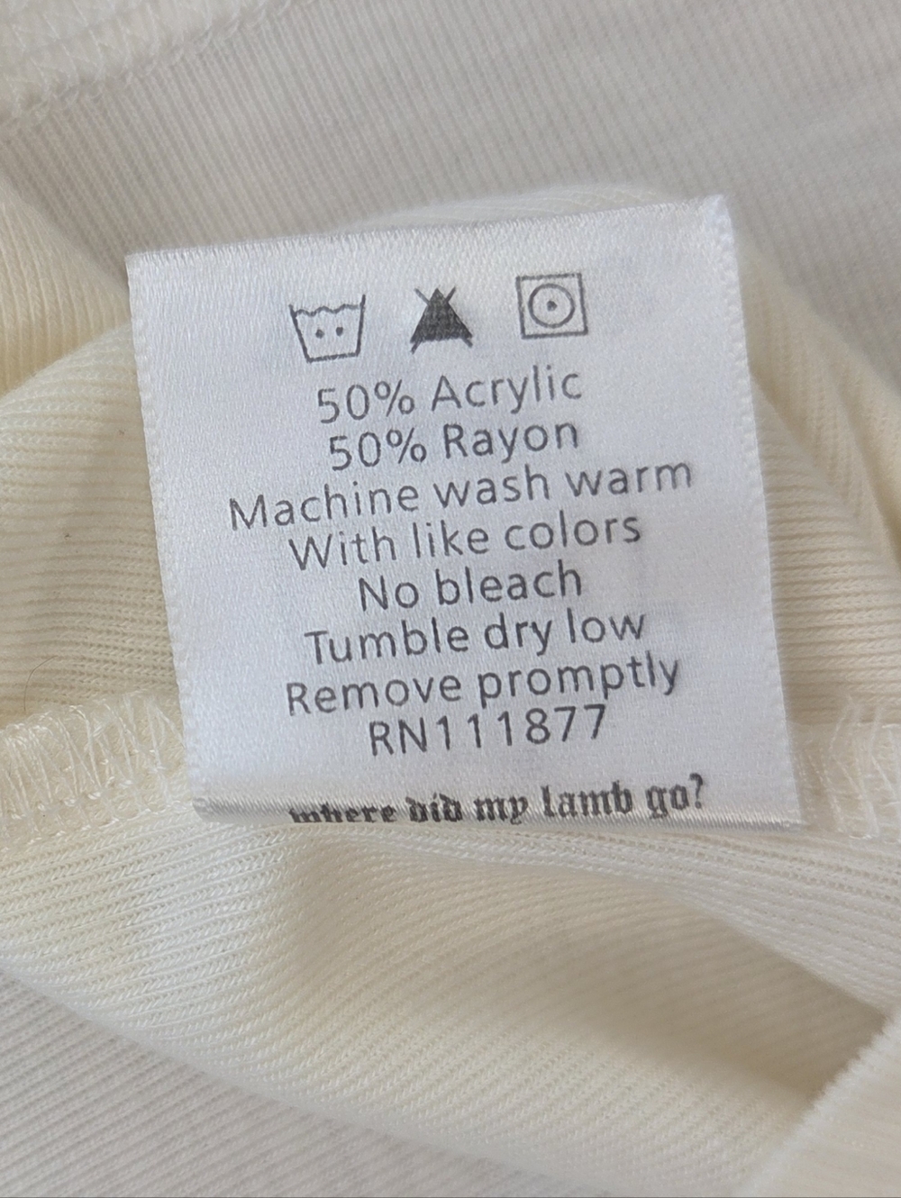 L.A.M.B. by Gwen Stefani Cream Ornate Rib Tee Long-Sleeve Graphic Top - Picture 6 of 7